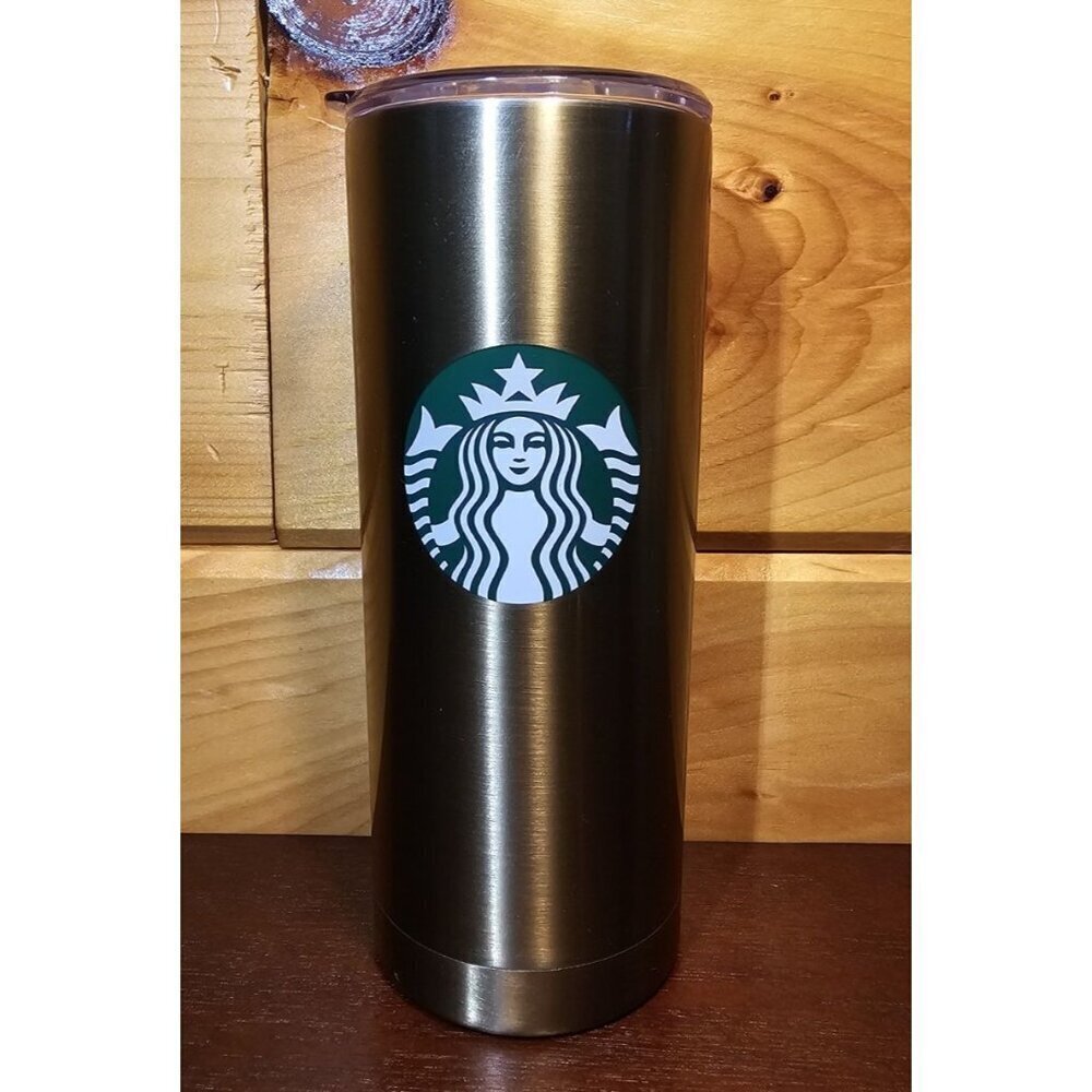 Starbucks Travel Tumbler (20 Fl Oz) Gold w/ Green & White Starbucks Logo